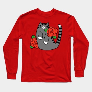 Red Rose Tabby Cat Long Sleeve T-Shirt